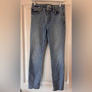 Lovers + Friends Light Blue Straight Leg Jeans Ricky Low rise‎ stretch LA Cool